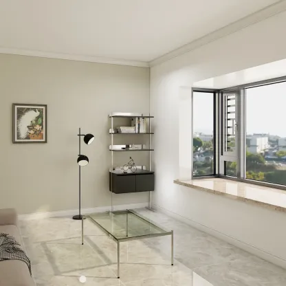 Modern Ladder Bookshelf with Storage Cabinet Image - 9