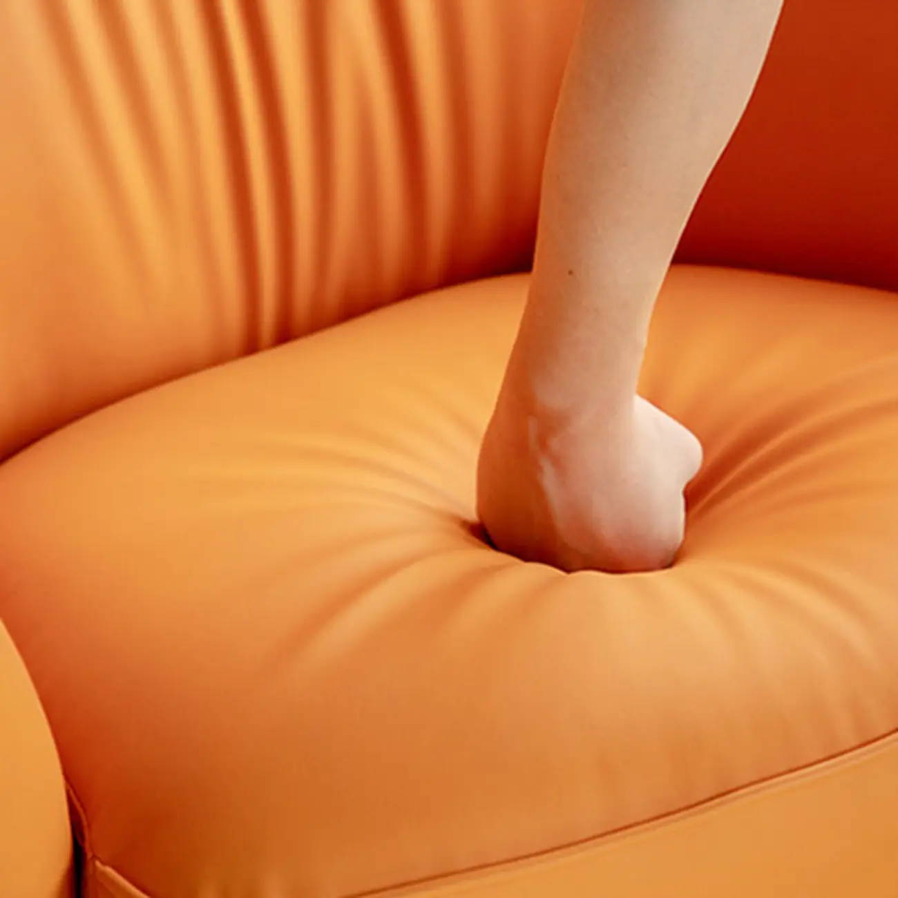 Small Accent Chair Faux Leather Living Room Image - 4 | homeyfad