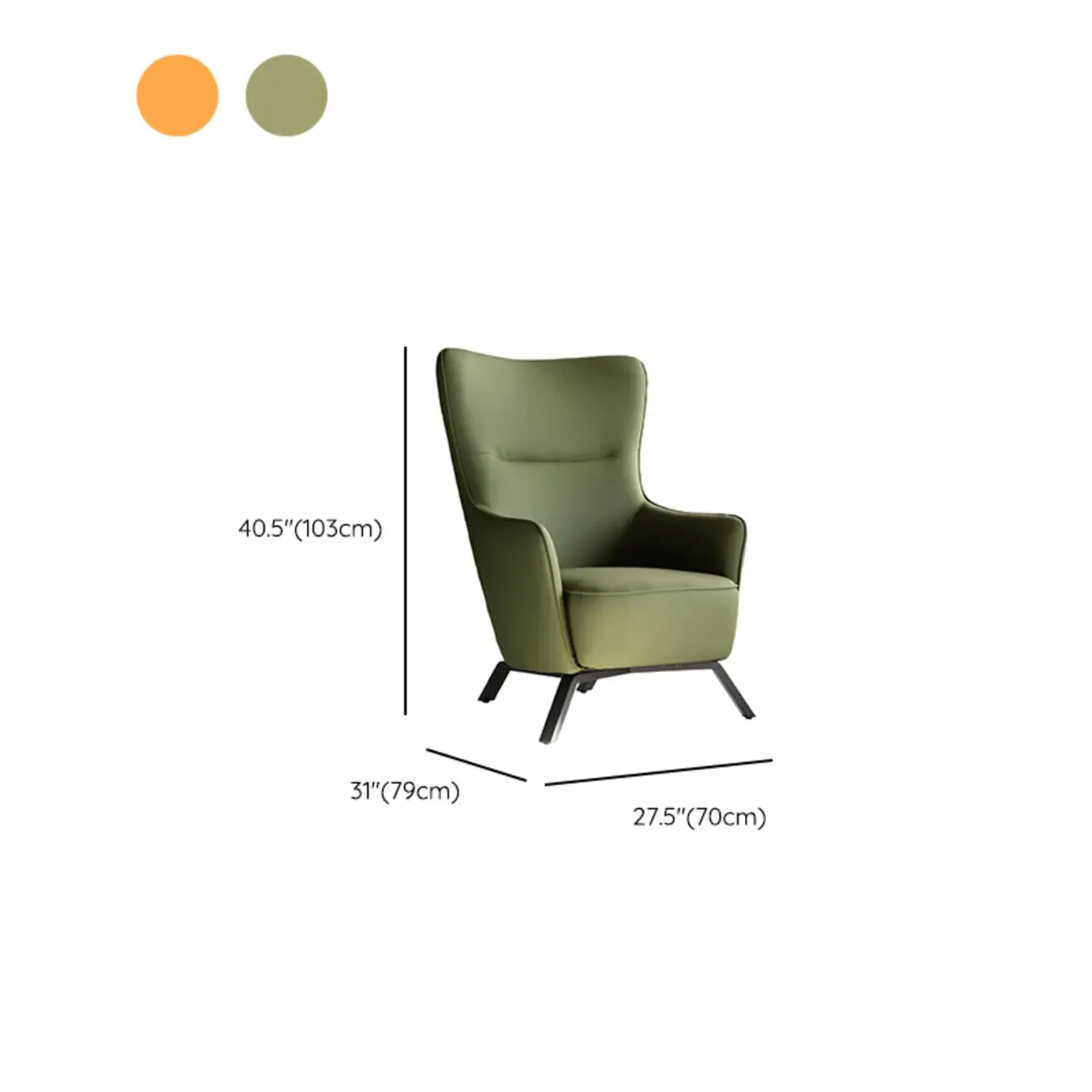 Small Accent Chair Faux Leather Living Room #size