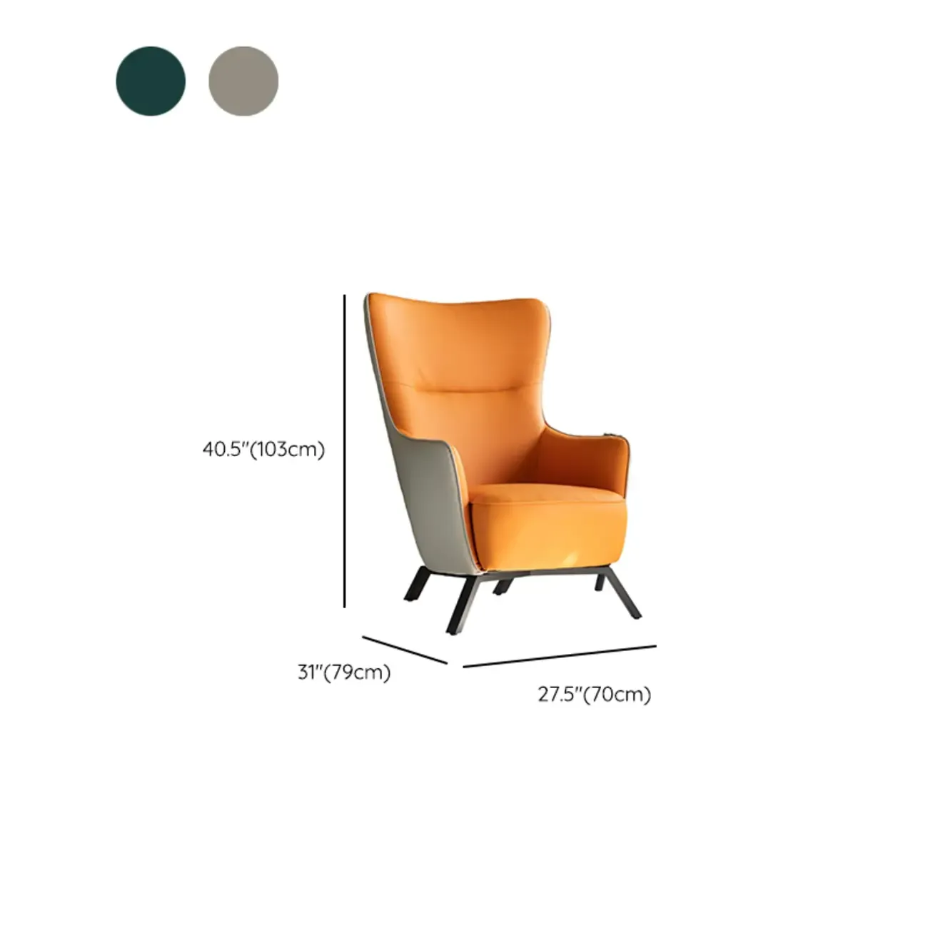 Small Accent Chair Faux Leather Living Room Image - 8