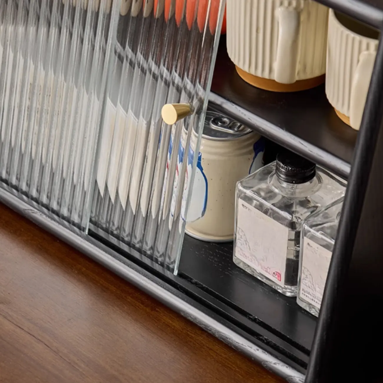 Modern Natural Wood Buffet with Sliding Doors Image - 10 | homeyfad