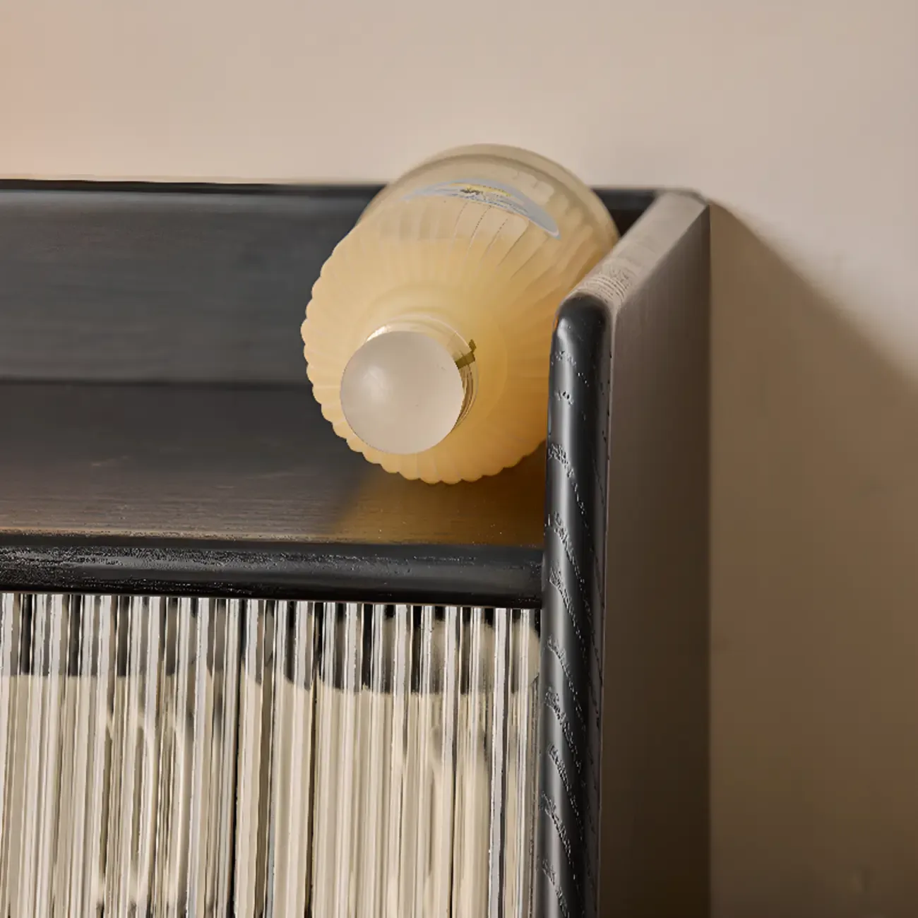 Modern Natural Wood Buffet with Sliding Doors Image - 12