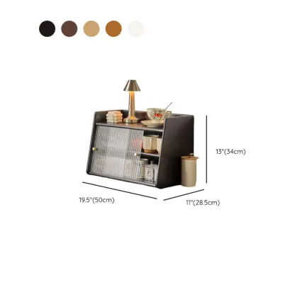 Modern Natural Wood Buffet with Sliding Doors #size