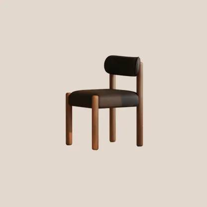 Modern Upholstered Fabric Wood Dining Chair Image - 8