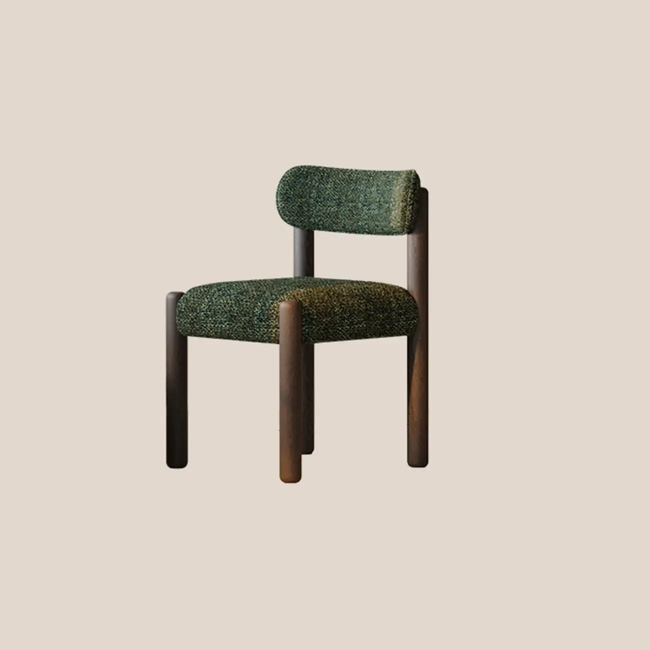Modern Upholstered Fabric Wood Dining Chair Image - 12