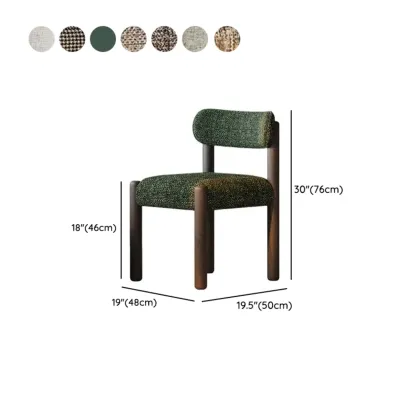Modern Upholstered Fabric Wood Dining Chair Image - 7