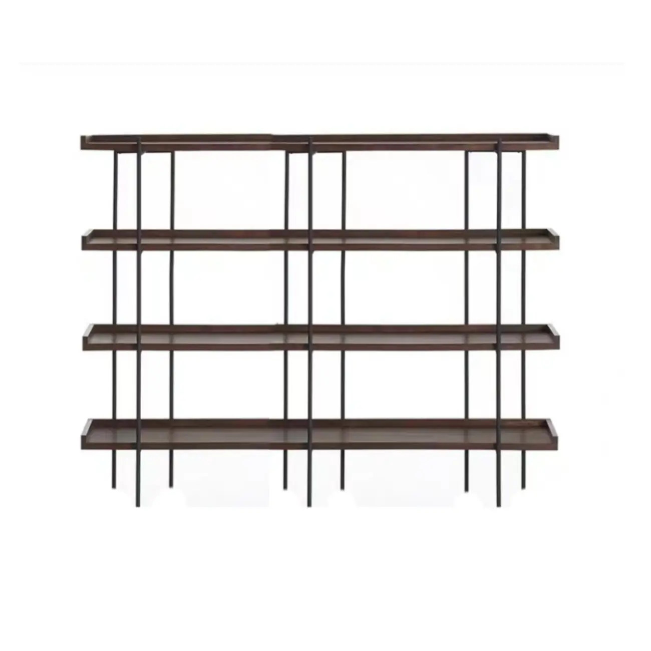 Contemporary Iron Brown Multi-tier Wood Etagere Bookcase Image - 7 | homeyfad