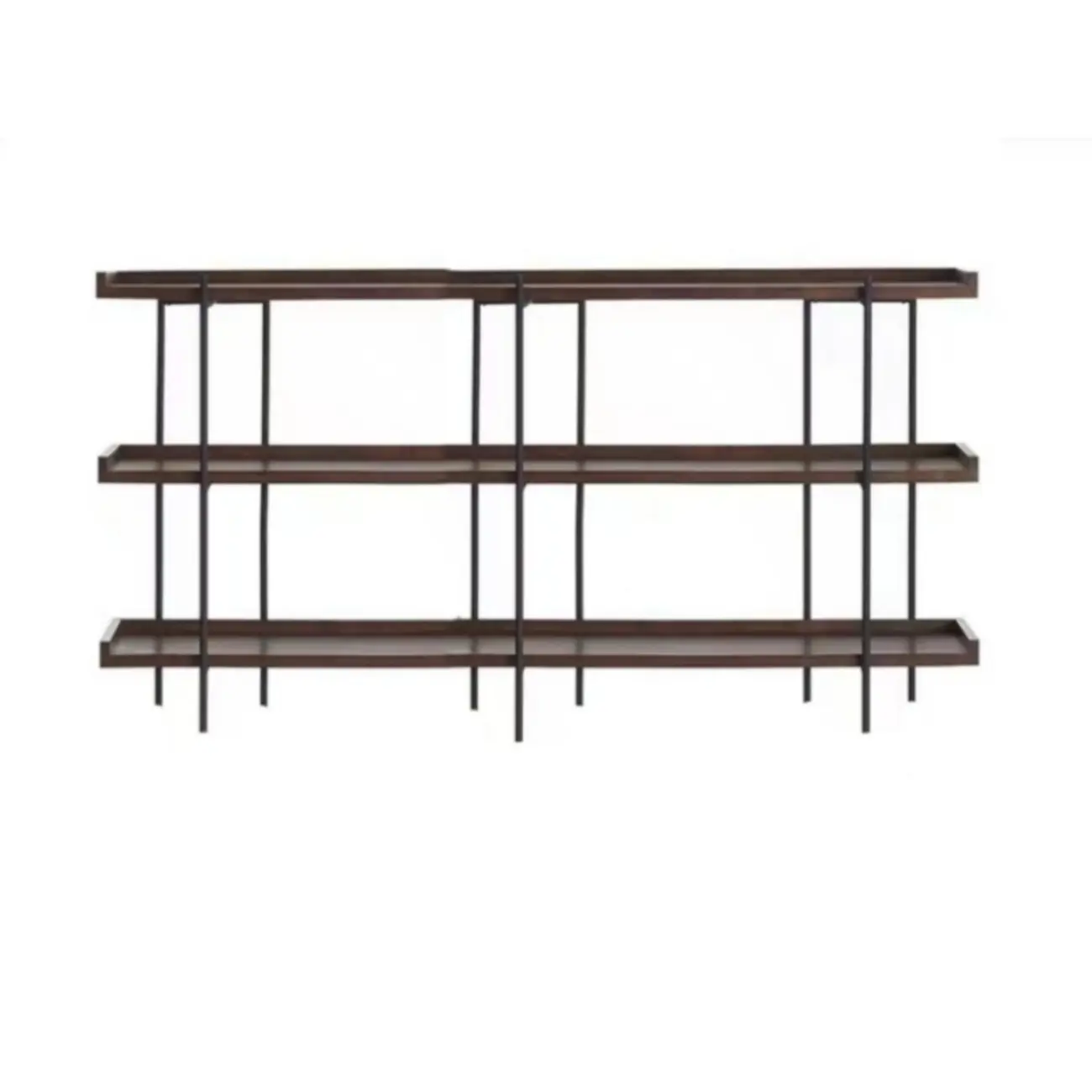 Contemporary Iron Brown Multi-tier Wood Etagere Bookcase Image - 9 | homeyfad