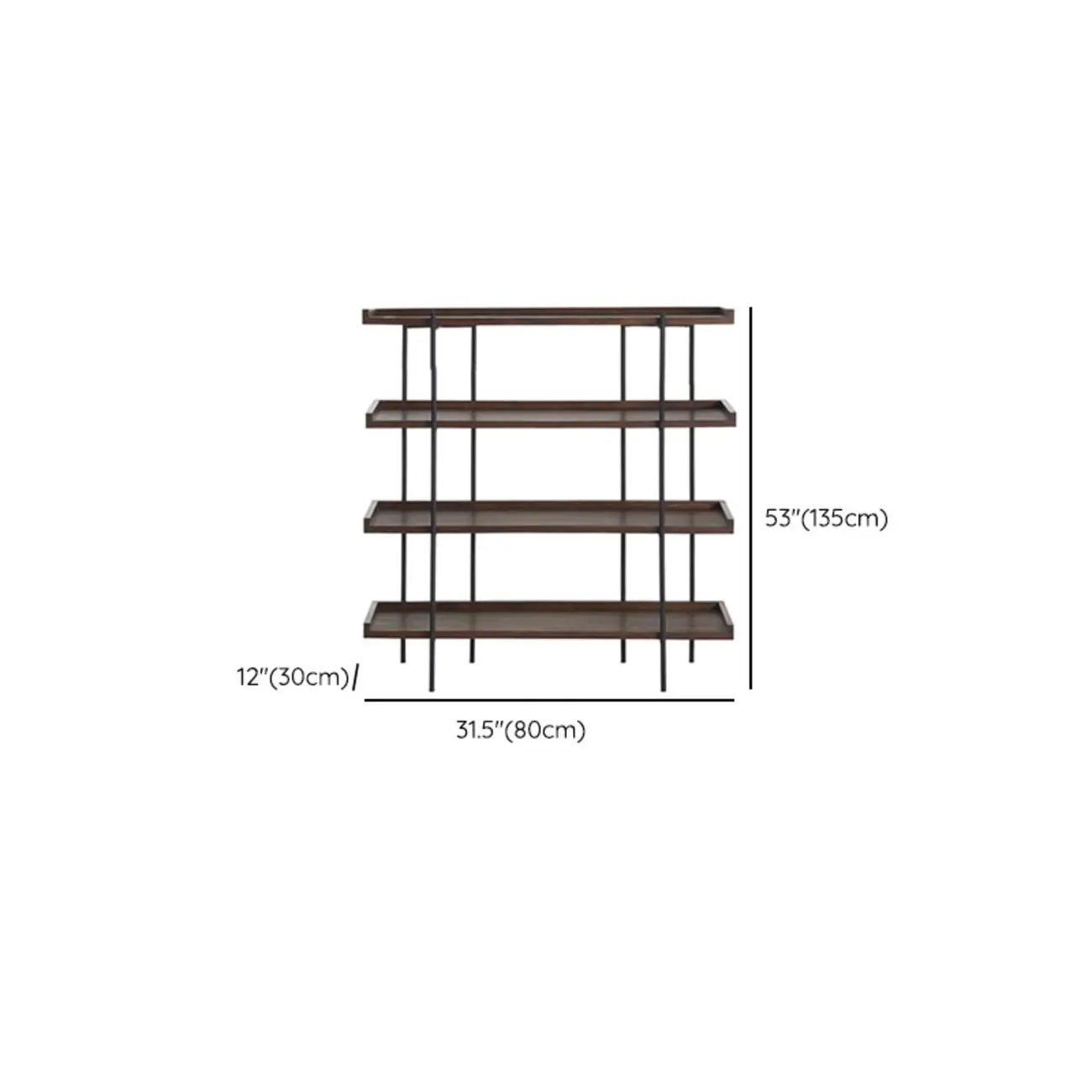 Contemporary Iron Brown Multi-tier Wood Etagere Bookcase Image - 14 | homeyfad