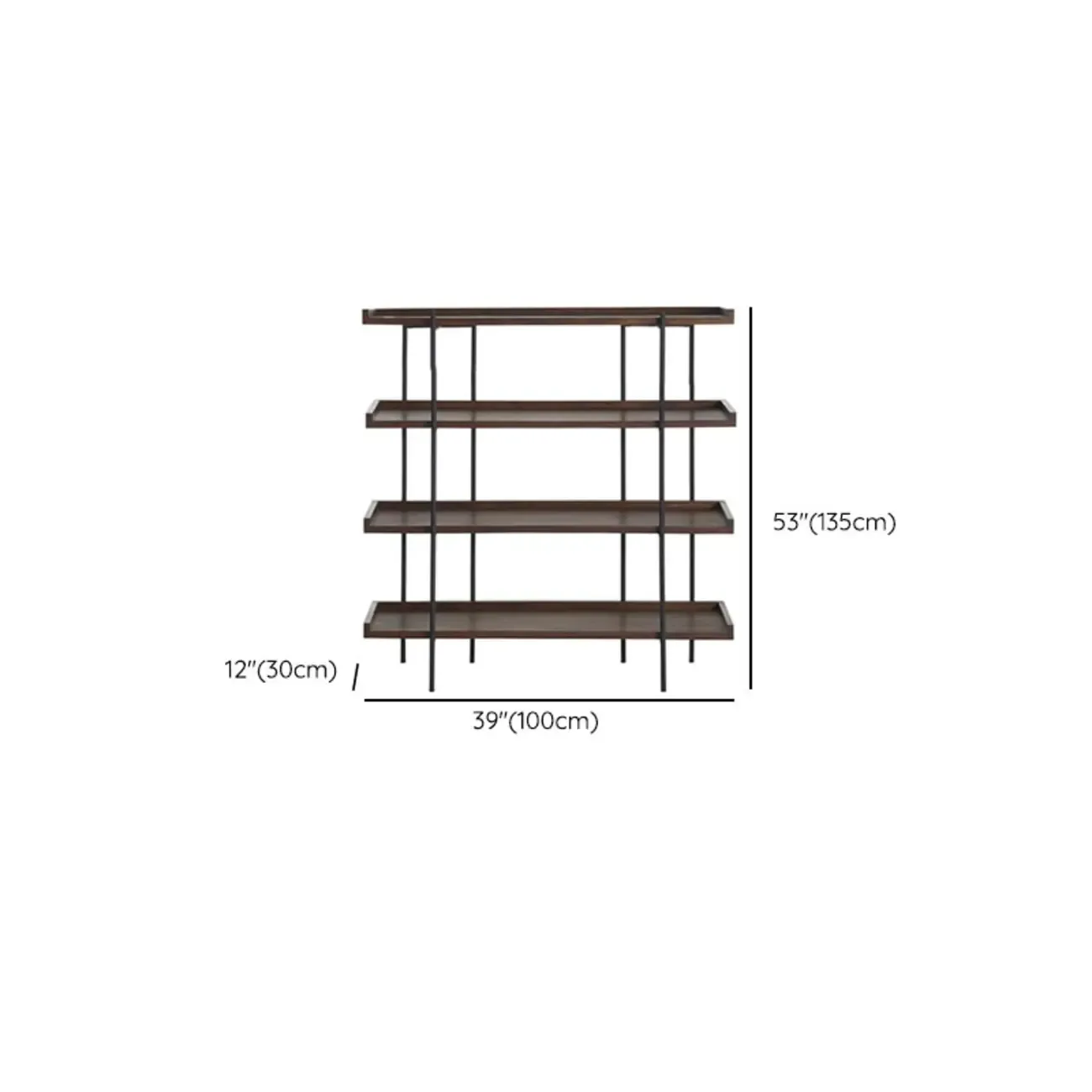 Contemporary Iron Brown Multi-tier Wood Etagere Bookcase Image - 15