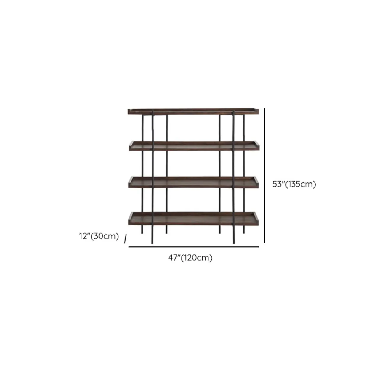 Contemporary Iron Brown Multi-tier Wood Etagere Bookcase Image - 16 | homeyfad