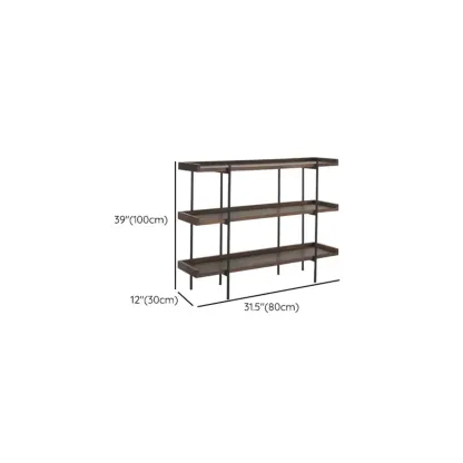 Contemporary Iron Brown Multi-tier Wood Etagere Bookcase Image - 17