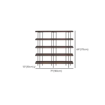 Contemporary Iron Brown Multi-tier Wood Etagere Bookcase Image - 21