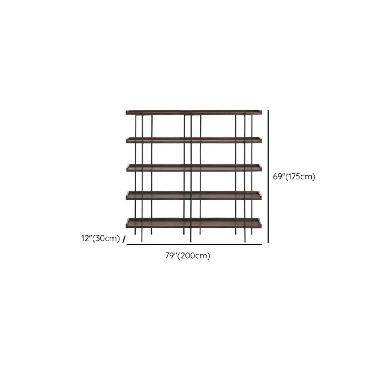 Contemporary Iron Brown Multi-tier Wood Etagere Bookcase Image - 22 | homeyfad