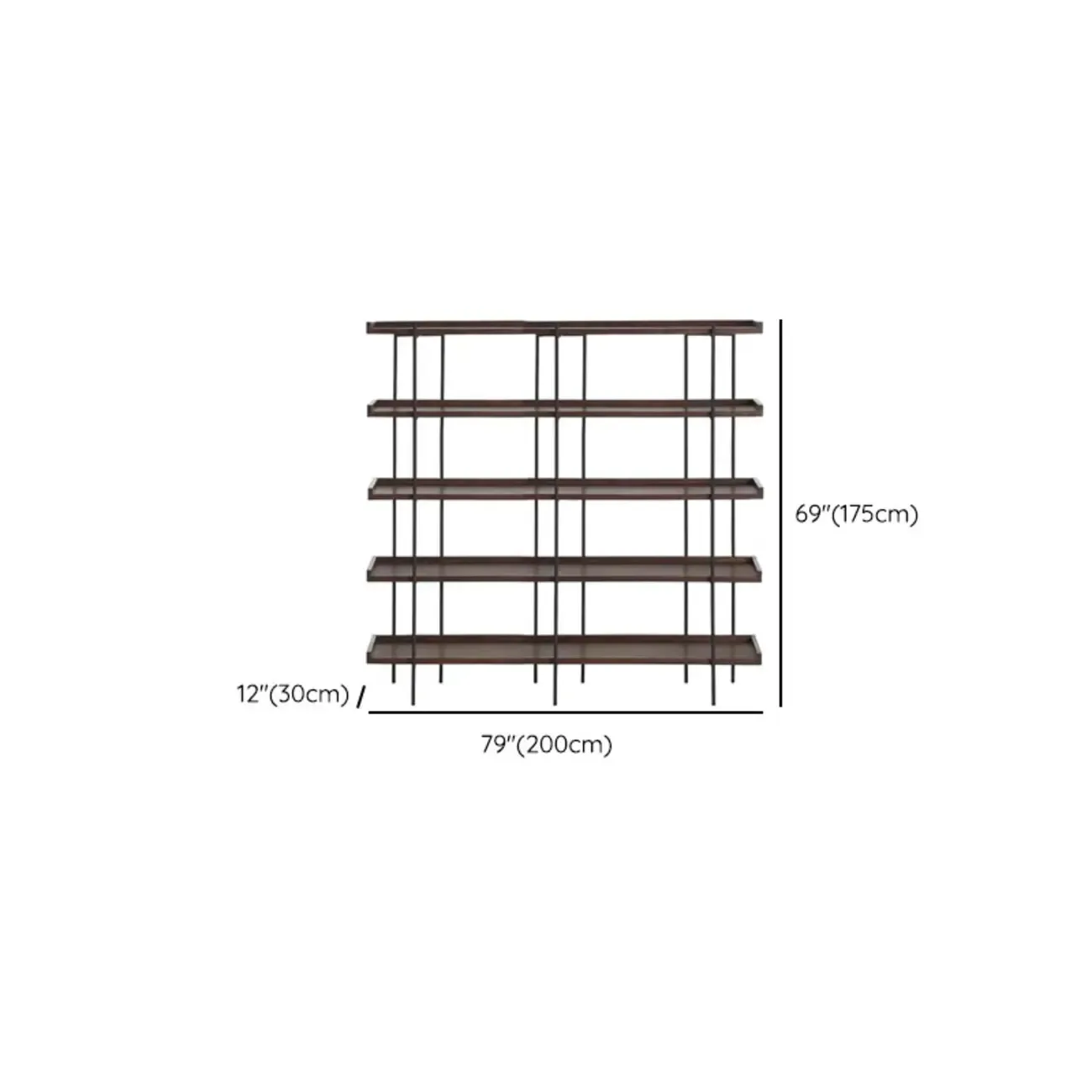 Contemporary Iron Brown Multi-tier Wood Etagere Bookcase Image - 22