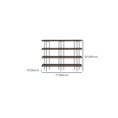 Contemporary Iron Brown Multi-tier Wood Etagere Bookcase Image - 23