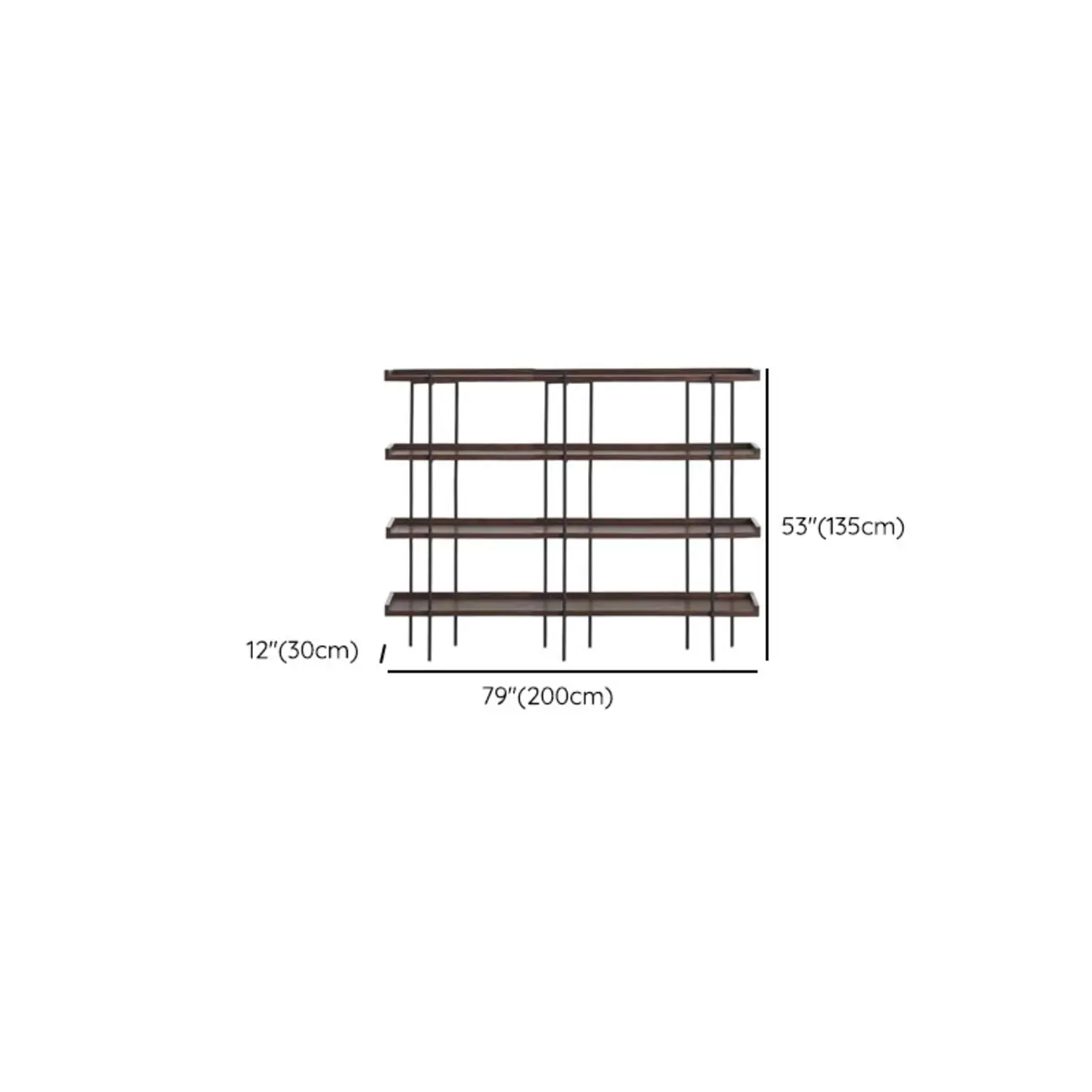 Contemporary Iron Brown Multi-tier Wood Etagere Bookcase Image - 24 | homeyfad
