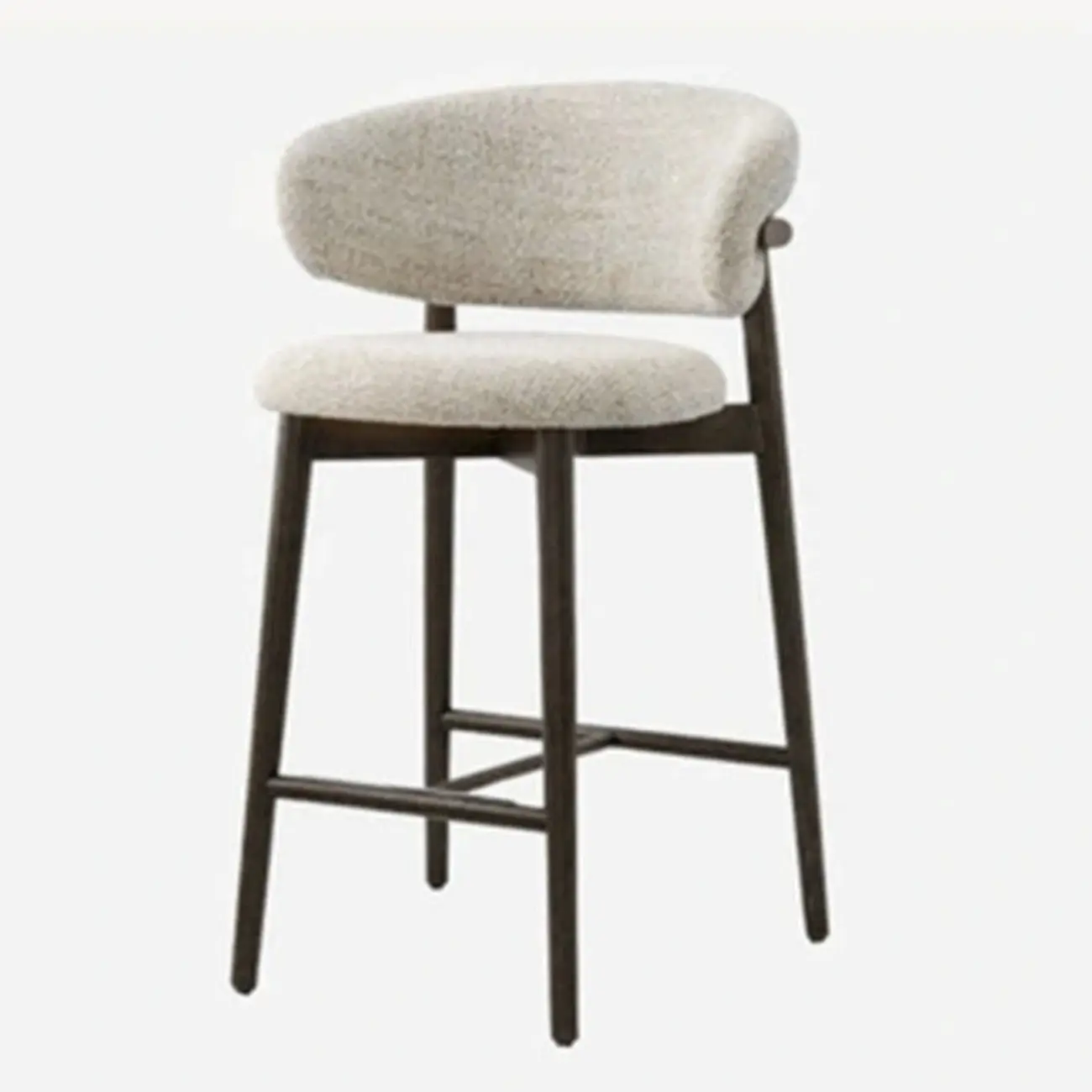 Counter Height Linen Fabric Upholstered Modern Bar Stools Image - 6 | homeyfad