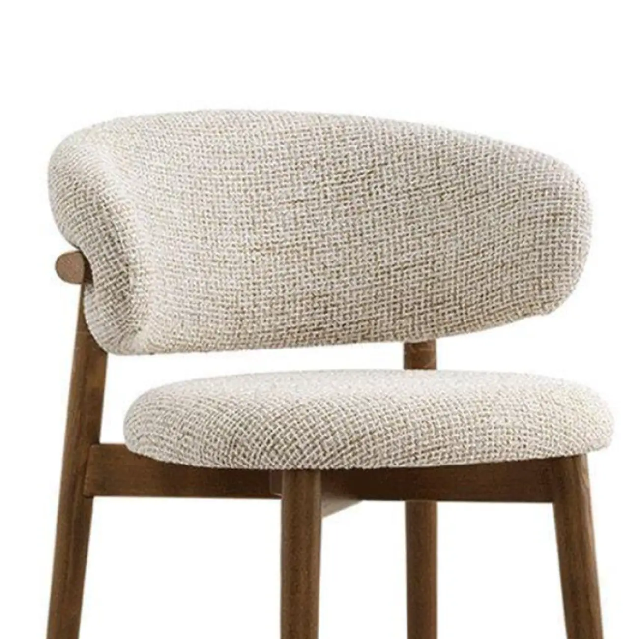 Counter Height Linen Fabric Upholstered Modern Bar Stools Image - 7 | homeyfad