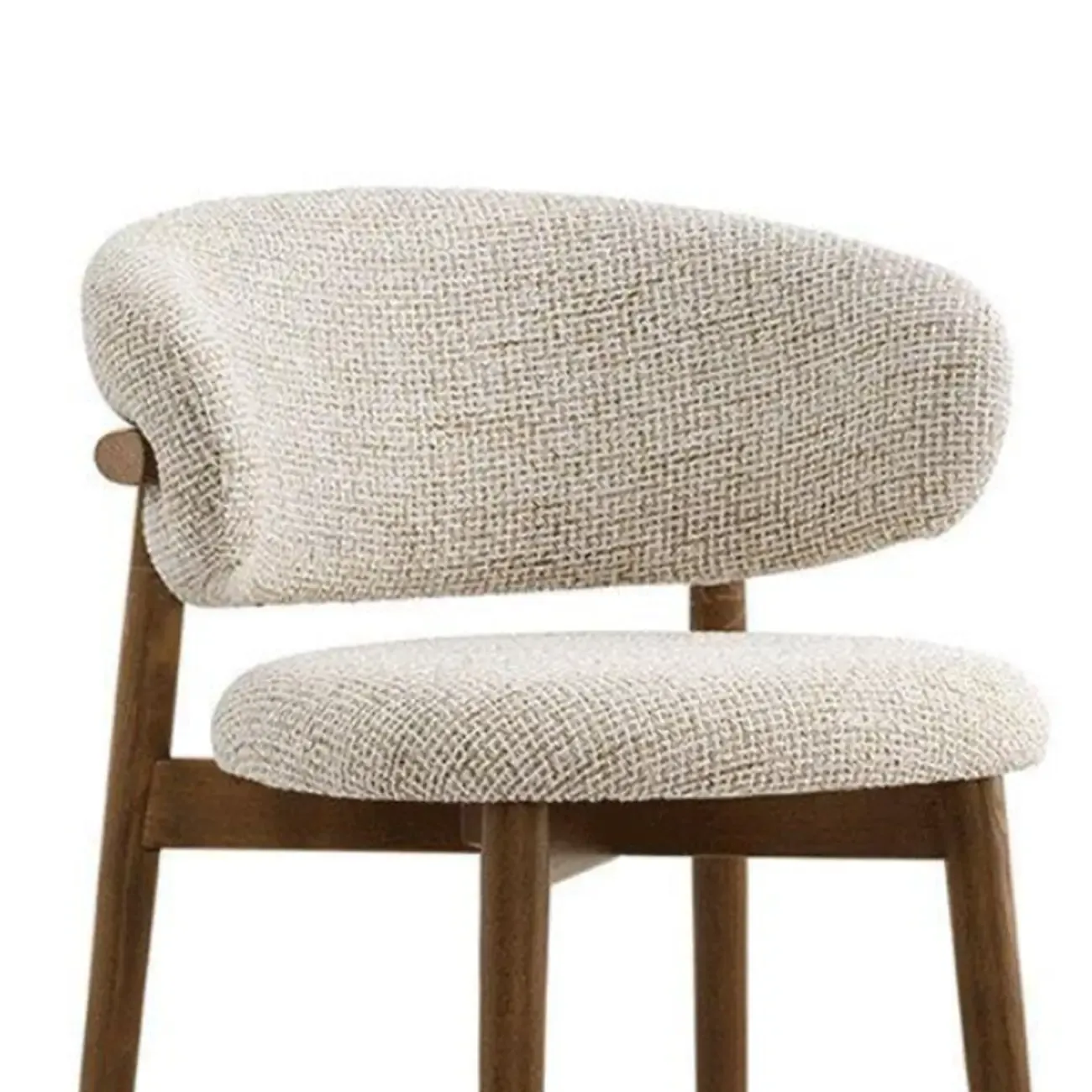 Counter Height Linen Fabric Upholstered Modern Bar Stools Image - 7