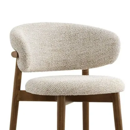 Counter Height Linen Fabric Upholstered Modern Bar Stools Image - 7