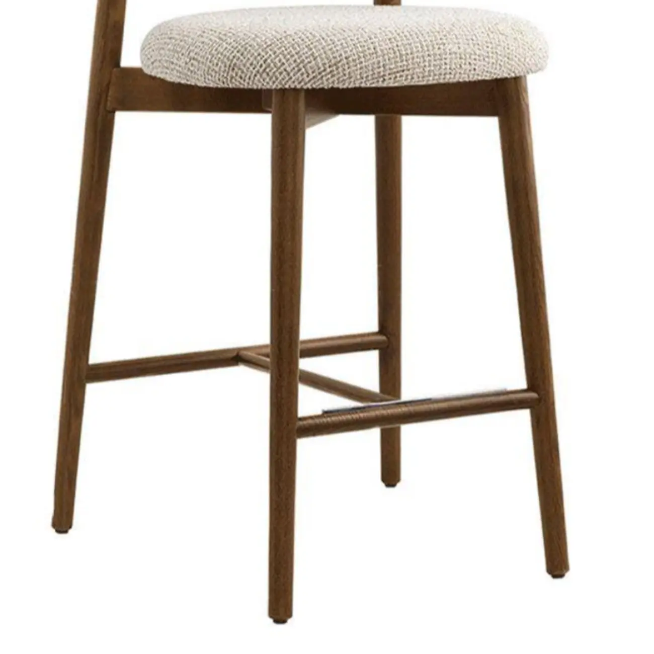 Counter Height Linen Fabric Upholstered Modern Bar Stools Image - 8 | homeyfad