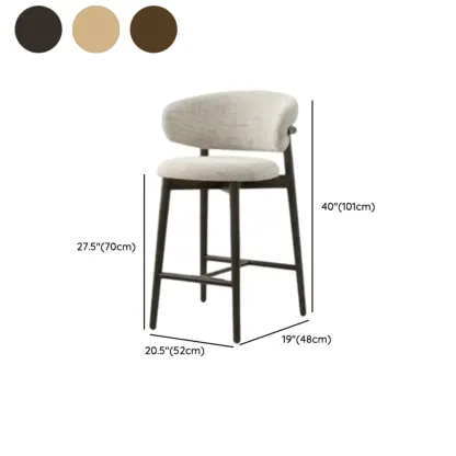 Counter Height Linen Fabric Upholstered Modern Bar Stools Image - 11