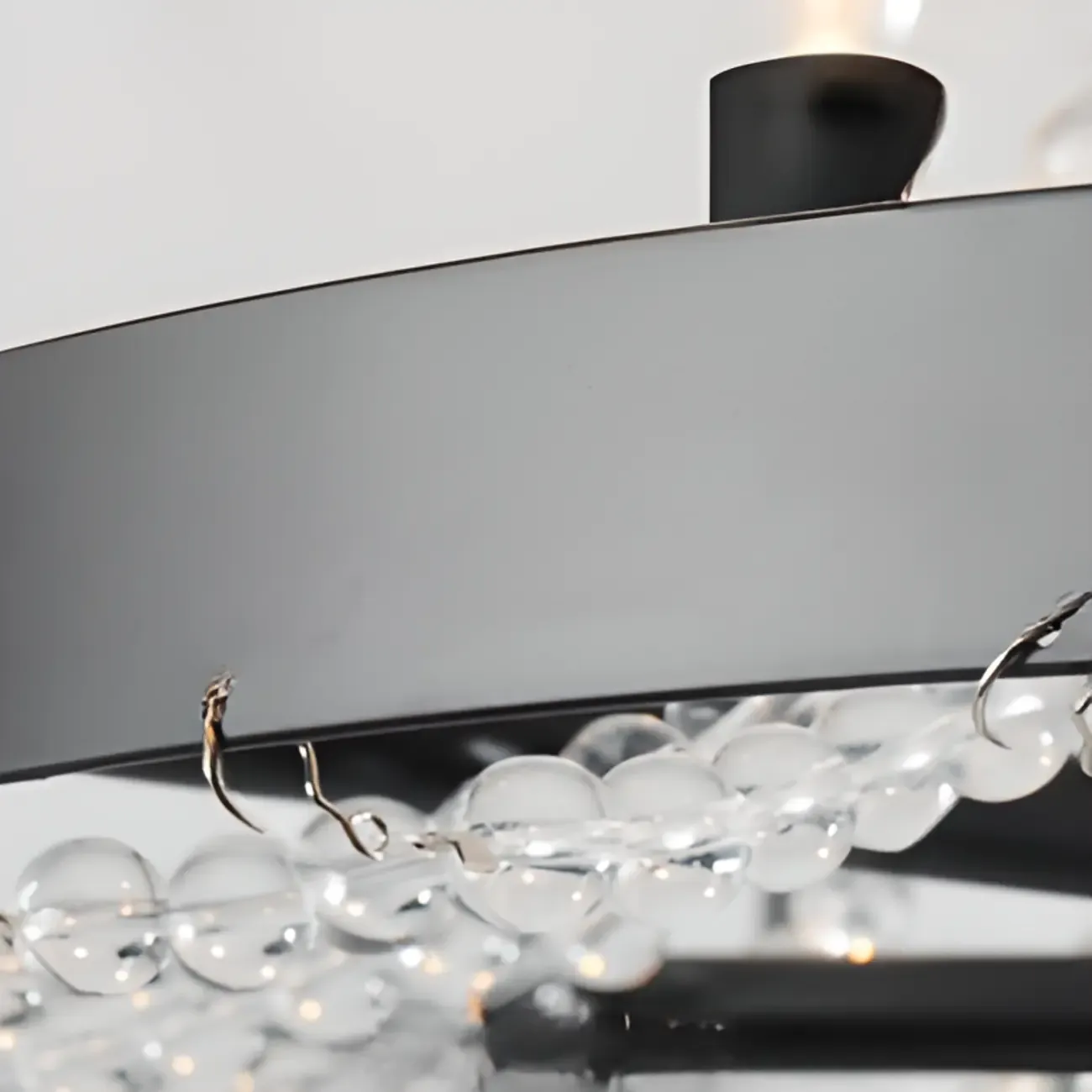 Elegant Black Crystal Beads Chandelier Candelabra Base Image - 11