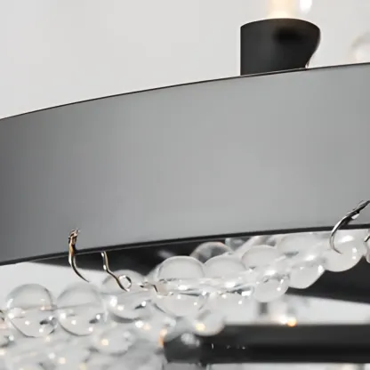 Elegant Black Crystal Beads Chandelier Candelabra Base Image - 11