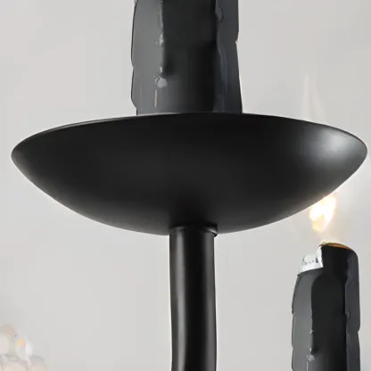 Elegant Black Crystal Beads Chandelier Candelabra Base Image - 13