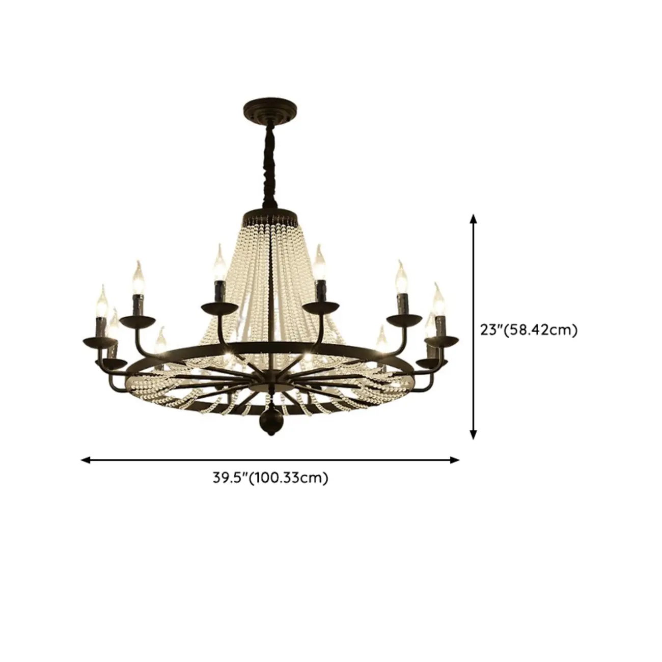 Elegant Black Crystal Beads Chandelier Candelabra Base Image - 18 | homeyfad