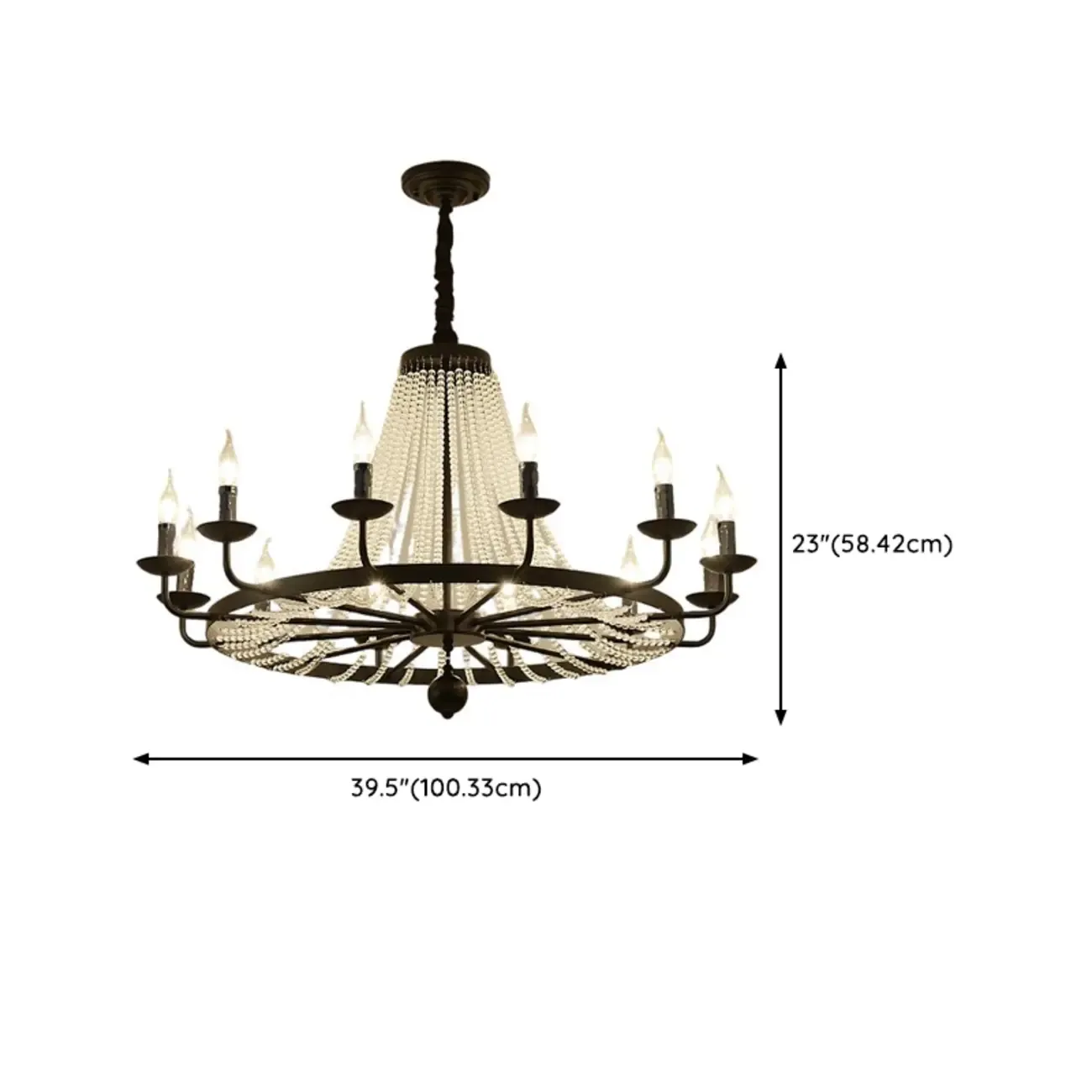 Elegant Black Crystal Beads Chandelier Candelabra Base Image - 18