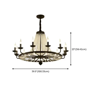 Elegant Black Crystal Beads Chandelier Candelabra Base Image - 18