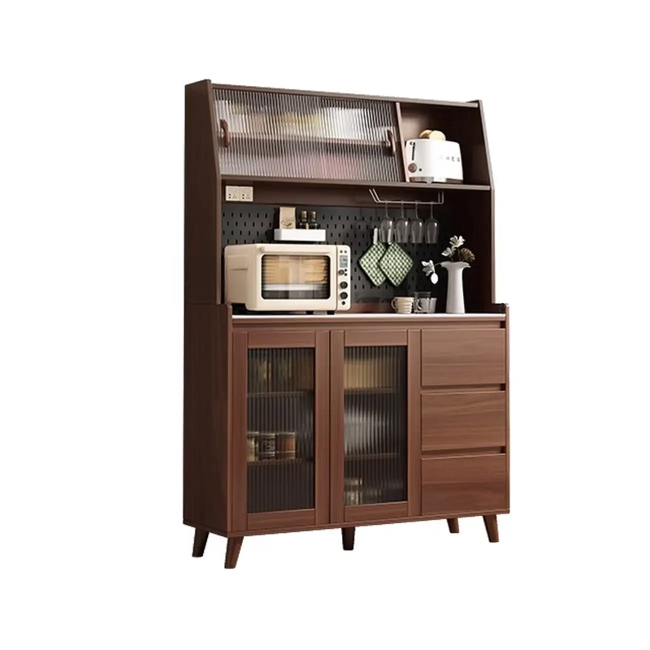 Modern Slab Stone Countertop Kitchen Sideboard Image - 5 | homeyfad