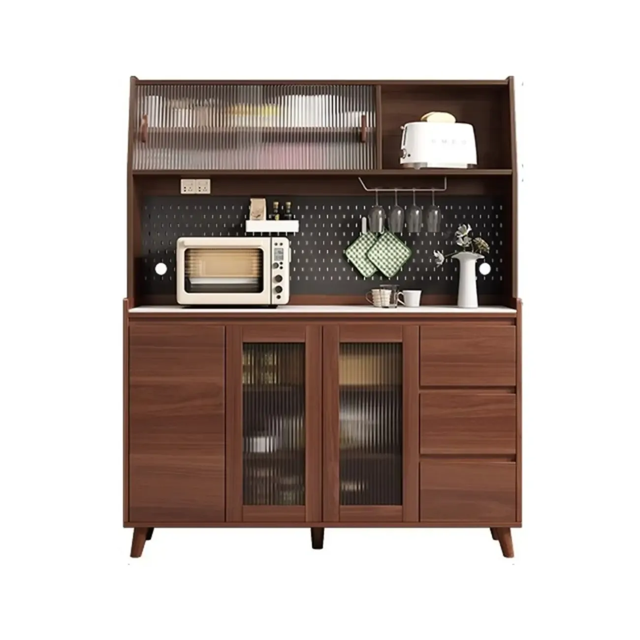 Modern Slab Stone Countertop Kitchen Sideboard Image - 8