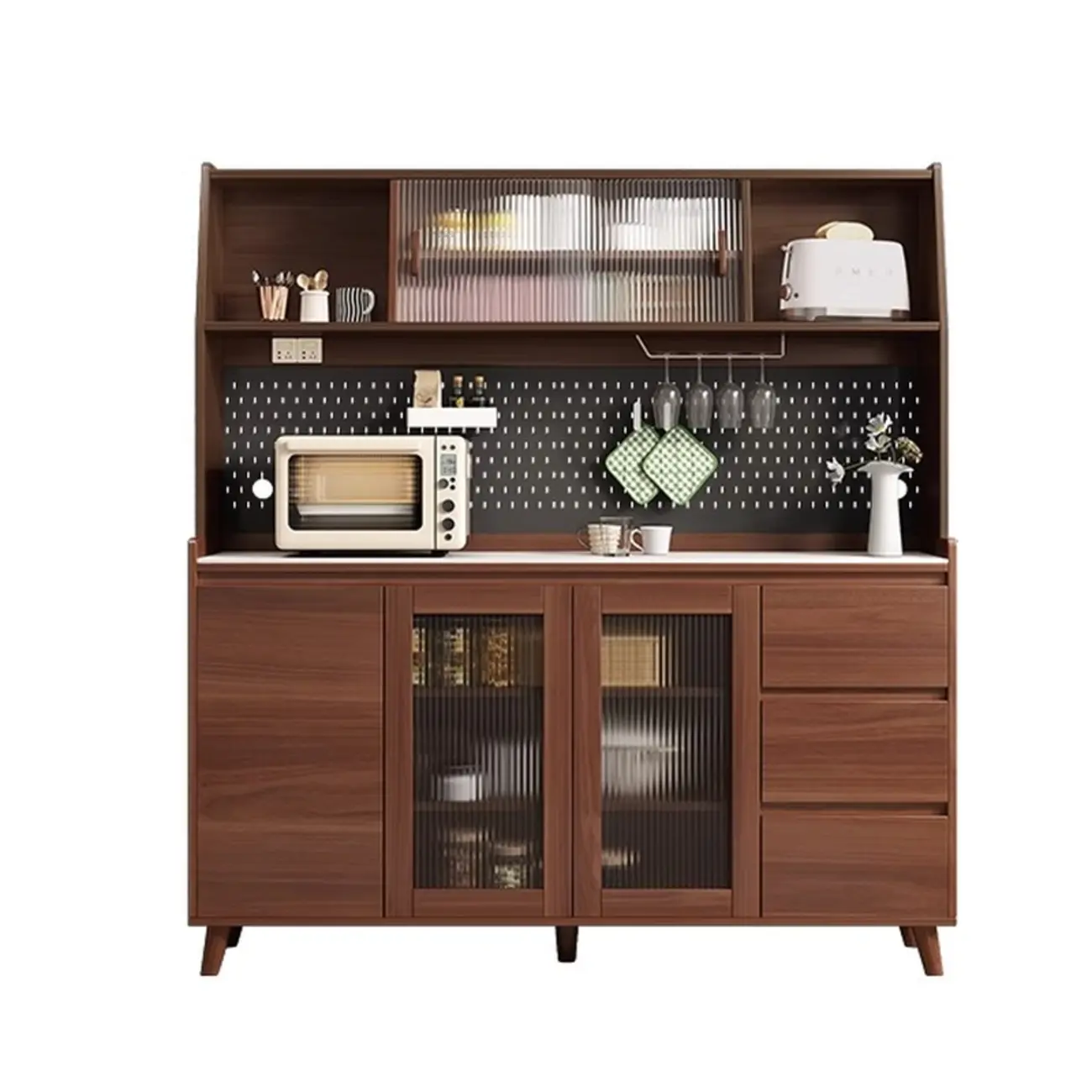 Modern Slab Stone Countertop Kitchen Sideboard Image - 10 | homeyfad