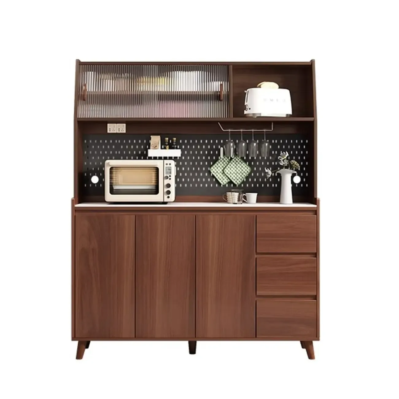 Modern Slab Stone Countertop Kitchen Sideboard Image - 16