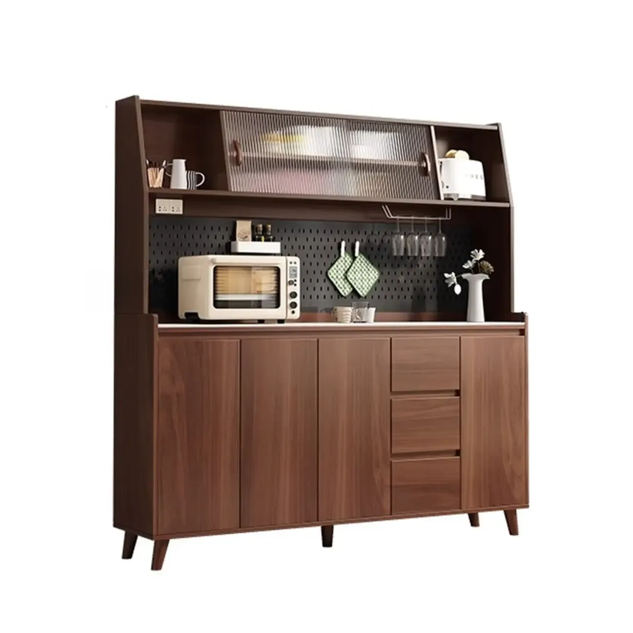 Modern Slab Stone Countertop Kitchen Sideboard Image - 18