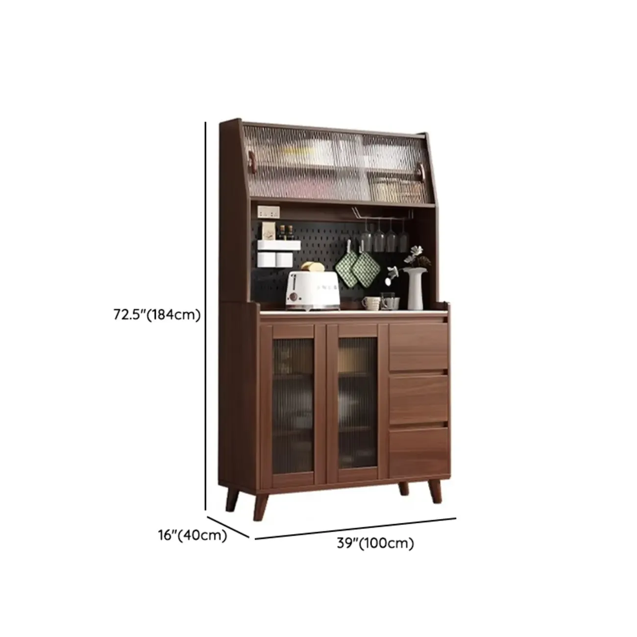 Modern Slab Stone Countertop Kitchen Sideboard Image - 21