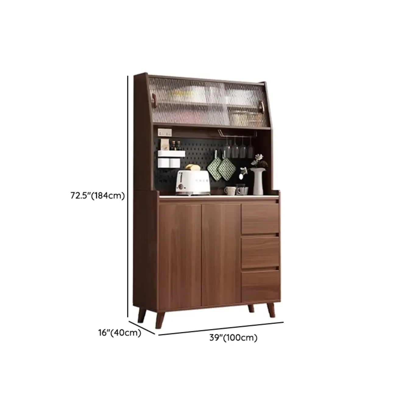 Modern Slab Stone Countertop Kitchen Sideboard Image - 22