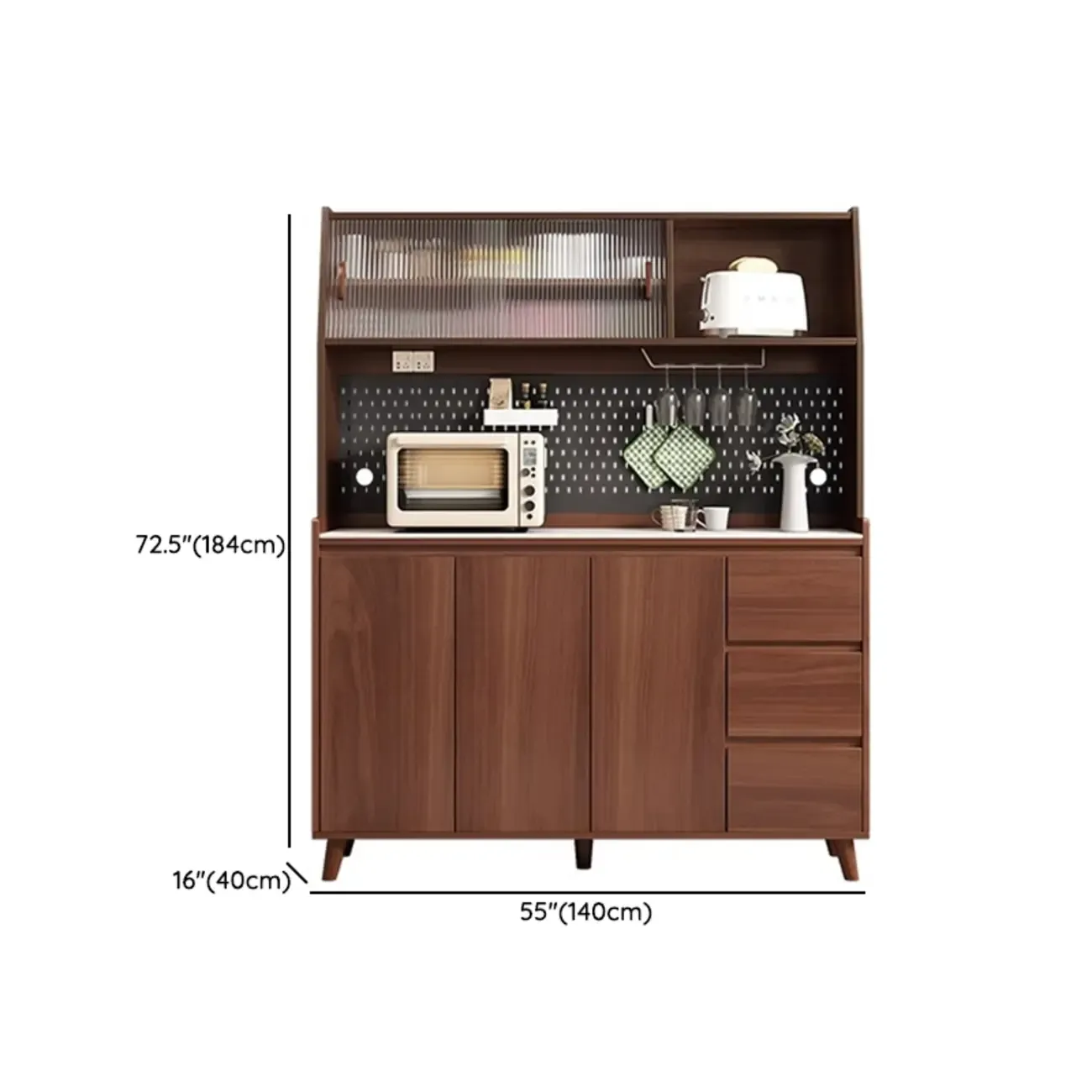 Modern Slab Stone Countertop Kitchen Sideboard Image - 26