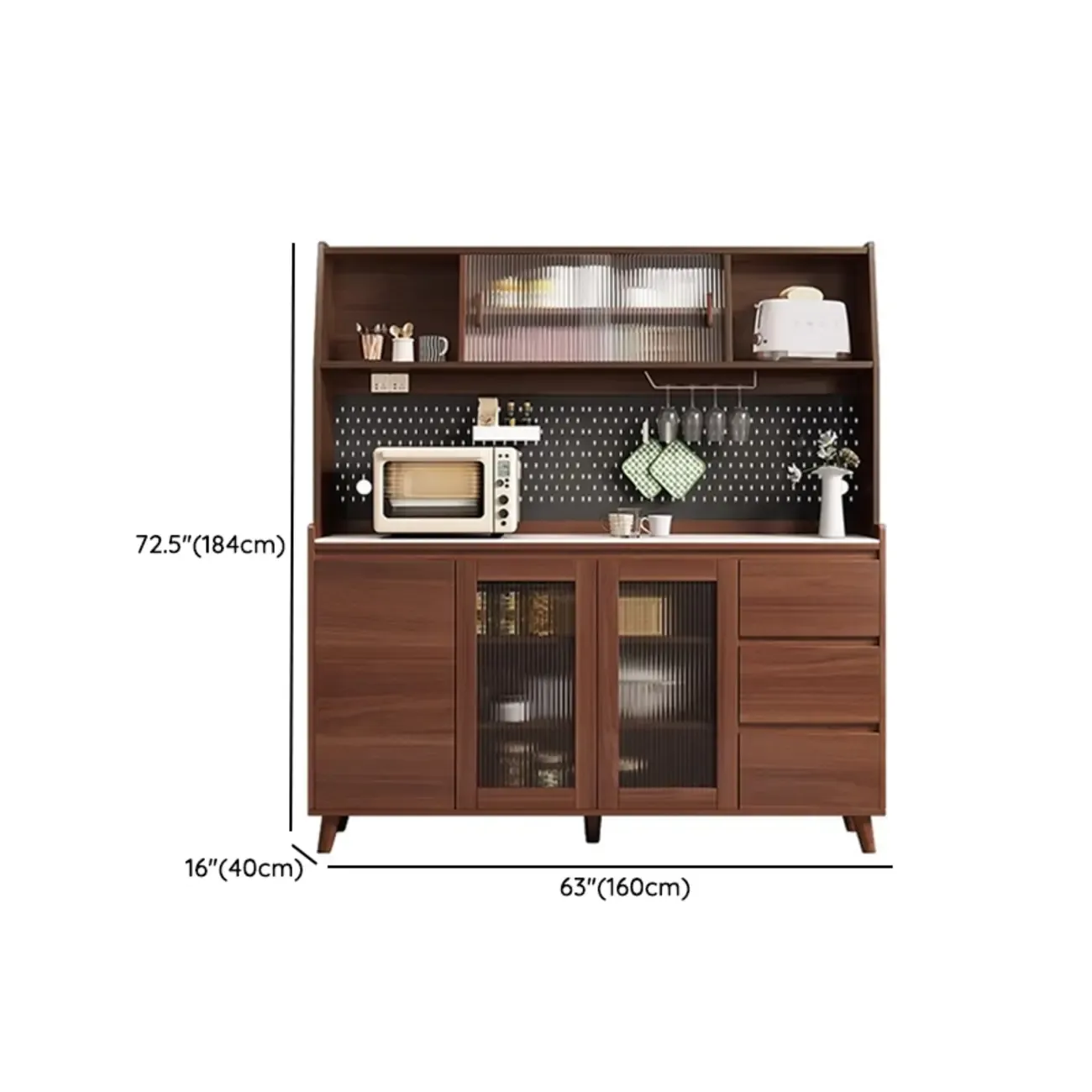 Modern Slab Stone Countertop Kitchen Sideboard Image - 27