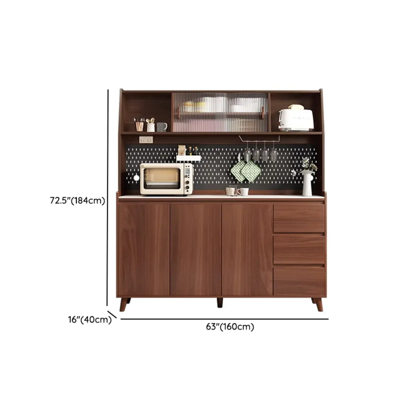 Modern Slab Stone Countertop Kitchen Sideboard Image - 28 | homeyfad