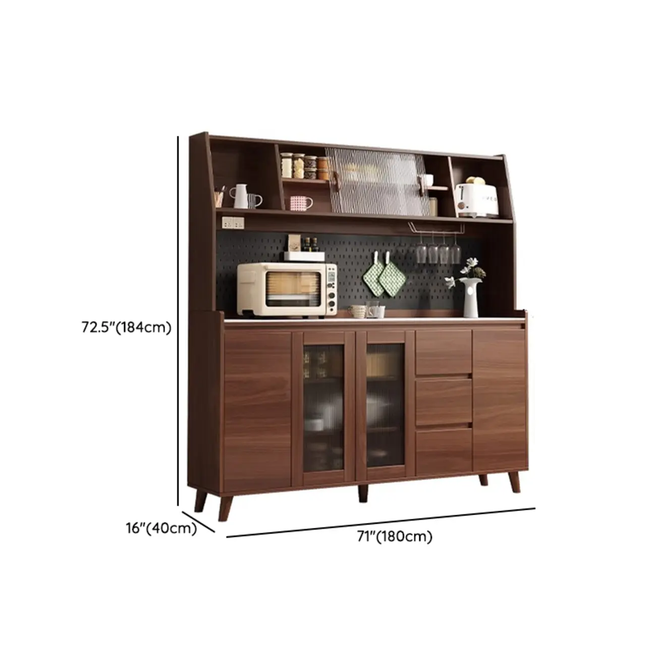 Modern Slab Stone Countertop Kitchen Sideboard Image - 29 | homeyfad