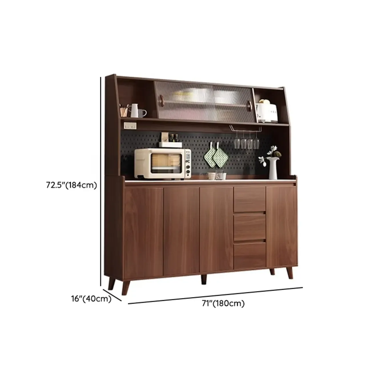 Modern Slab Stone Countertop Kitchen Sideboard Image - 30