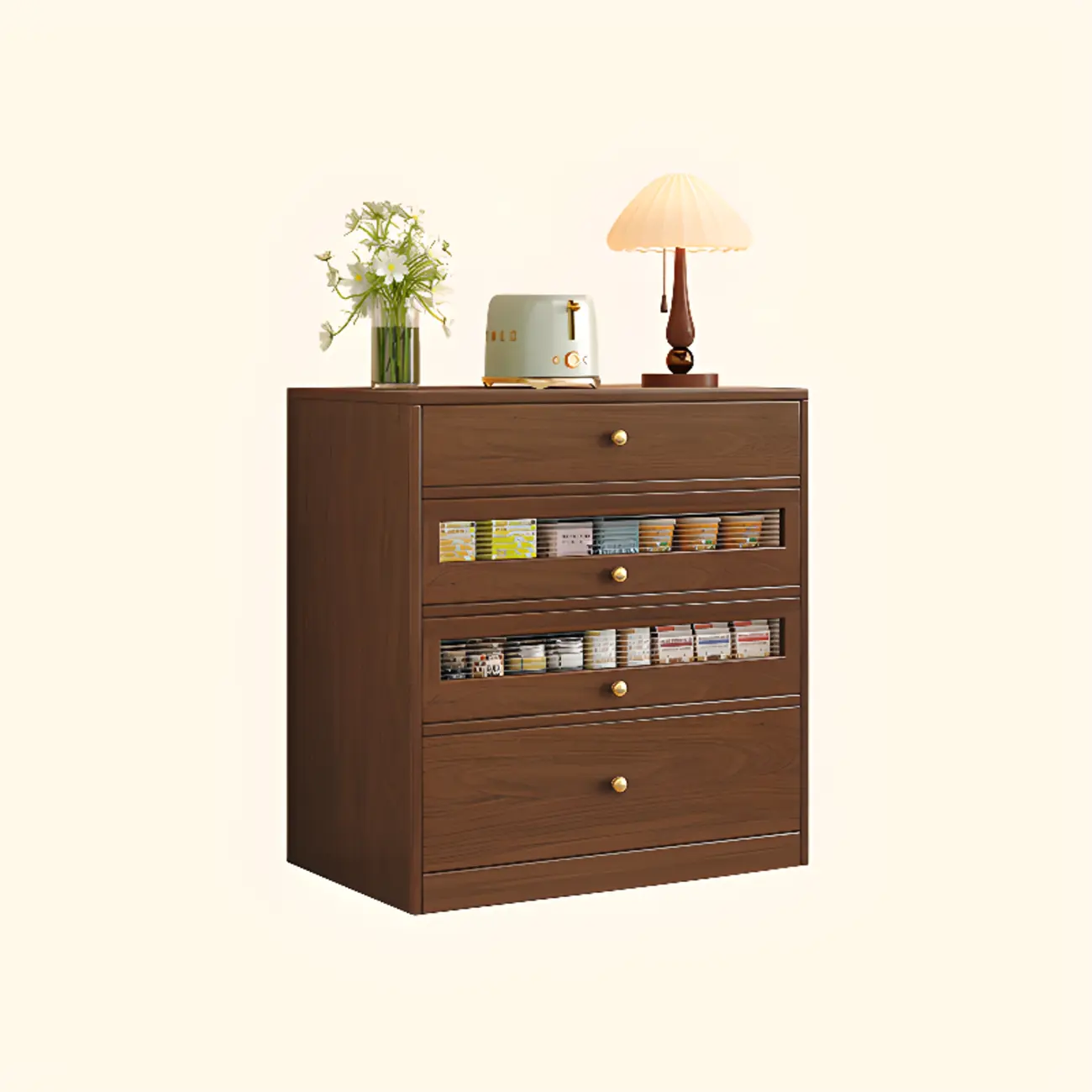 Modern Art Deco Wood Buffet Sideboard with Storage Image - 3 | homeyfad