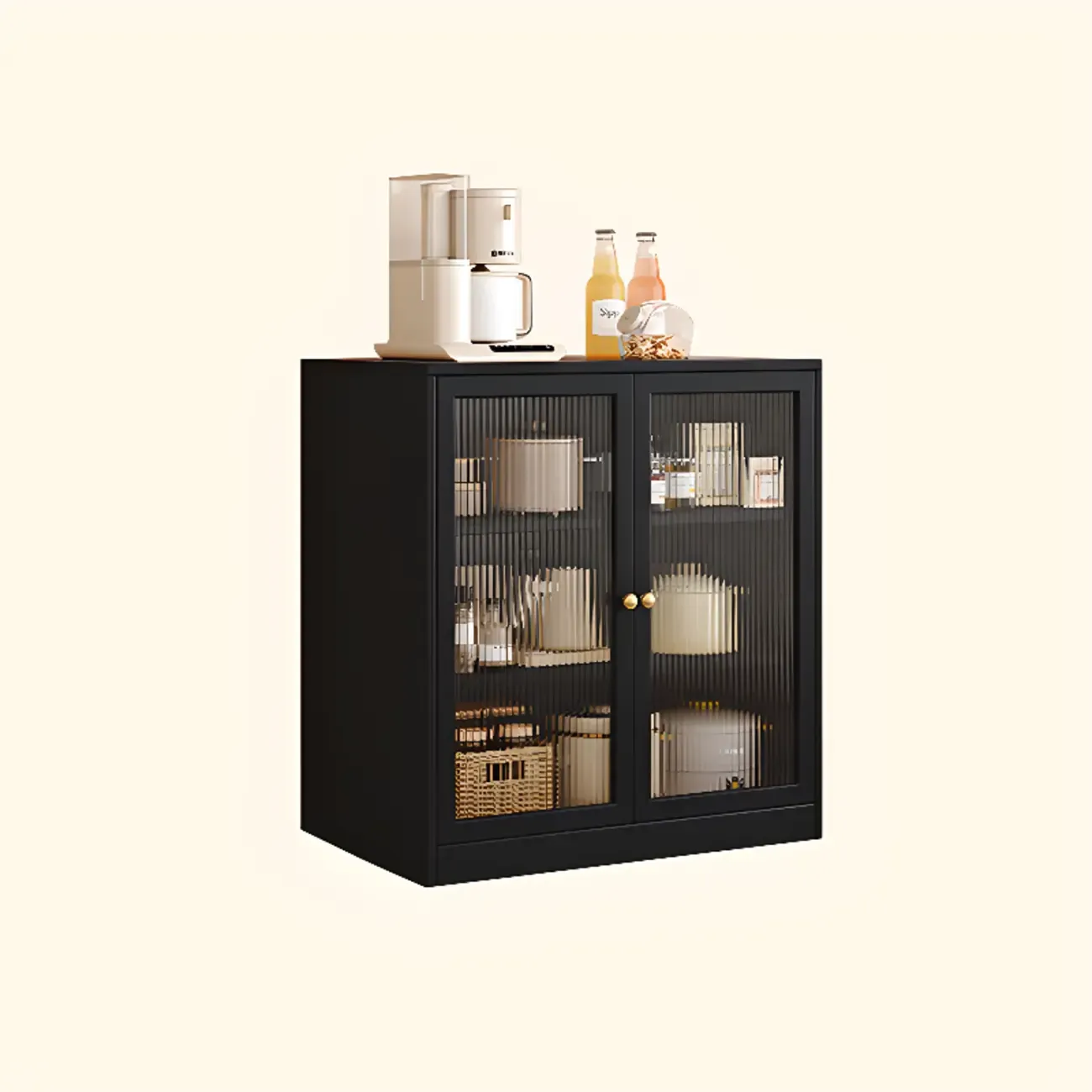 Modern Art Deco Wood Buffet Sideboard with Storage Image - 5