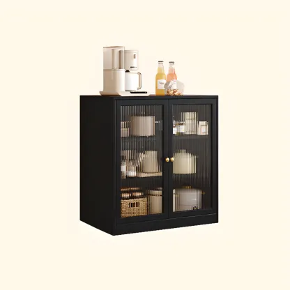 Modern Art Deco Wood Buffet Sideboard with Storage Image - 5