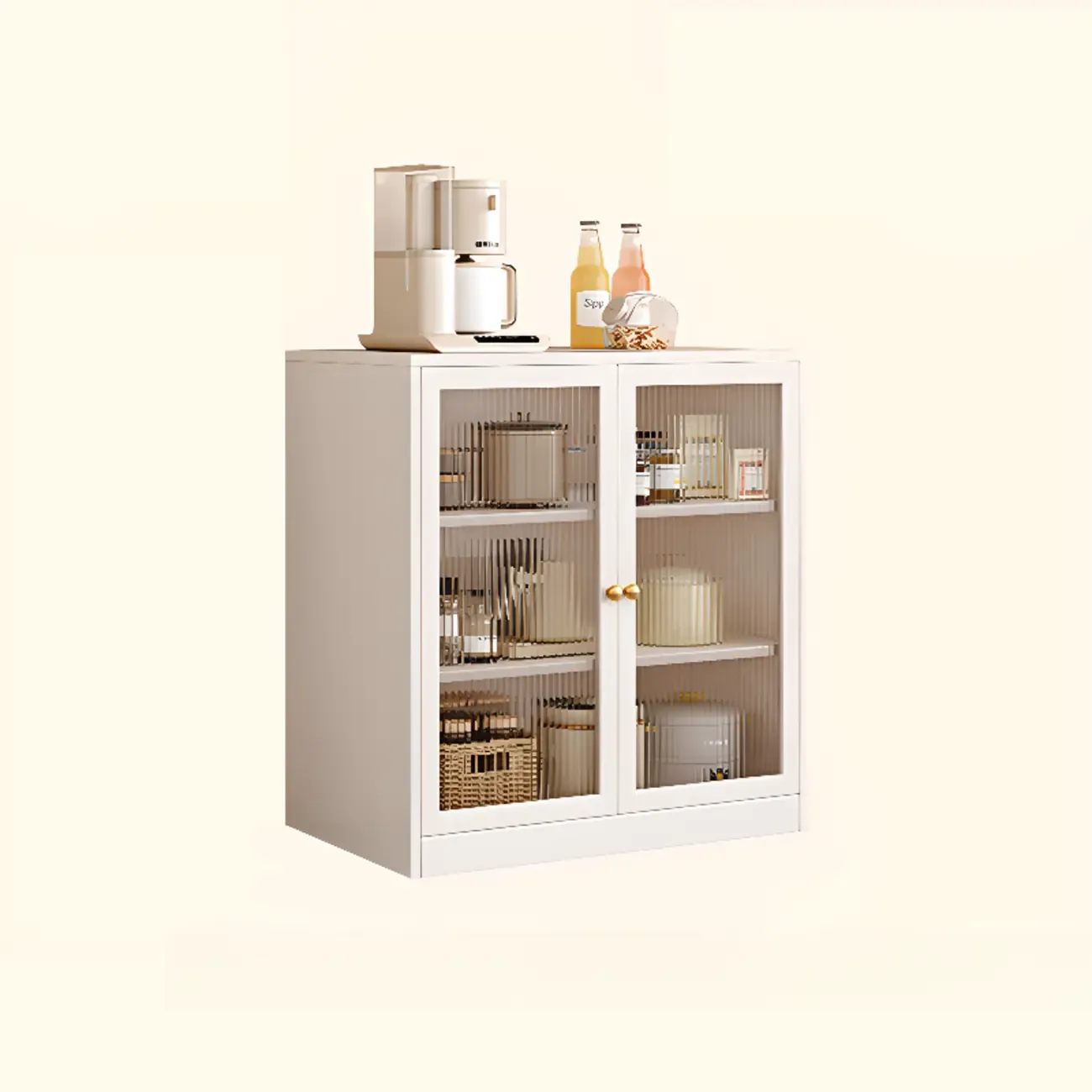 Modern Art Deco Wood Buffet Sideboard with Storage Image - 9