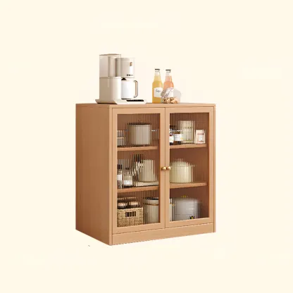 Modern Art Deco Wood Buffet Sideboard with Storage Image - 13